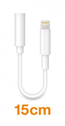 Audio adaptér Aligator Lightning / 3,5mm Jack, 15cm, bílý