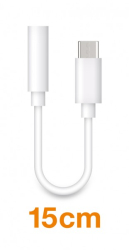 Audio adaptér Aligator USB-C vidl. / 3,5mm Jack, 15cm, bílý