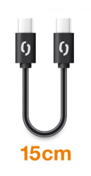 Datový kabel ALIGATOR POWER USB-C/USB-C 15cm, černý