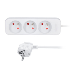 Solight prodlužovací přívod, 3 zásuvky, bílý, 1,5m - PP01