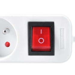 Solight prodlužovací přívod, 4 zásuvky, bílý, vypínač, 1,5m - PP30