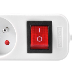 Solight prodlužovací přívod, 4 zásuvky, bílý, vypínač, 3m - PP32