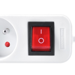 Solight prodlužovací přívod, 4 zásuvky, bílý, vypínač, 5m - PP33