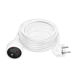 Solight prodlužovací přívod - spojka, 1 zásuvka, 10m, 3 x 1mm2, bílá - PS16