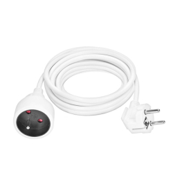 Solight prodlužovací přívod - spojka, 1 zásuvka, 5m, 3 x 1mm2, bílá - PS04