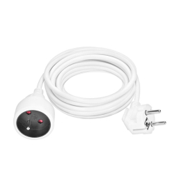 Solight prodlužovací přívod - spojka, 1 zásuvka, 7m, 3 x 1mm2, bílá - PS15